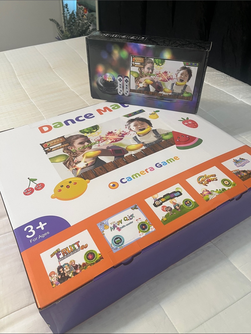 Dance Mat Camera Game - adults/ Kids Interactive Dance Mat (White/Purple)